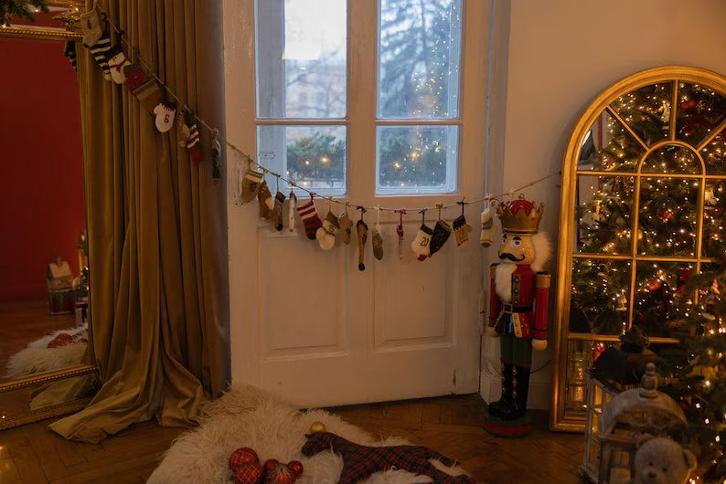 Knitted Christmas Advent Calendar Props for Kids Photography