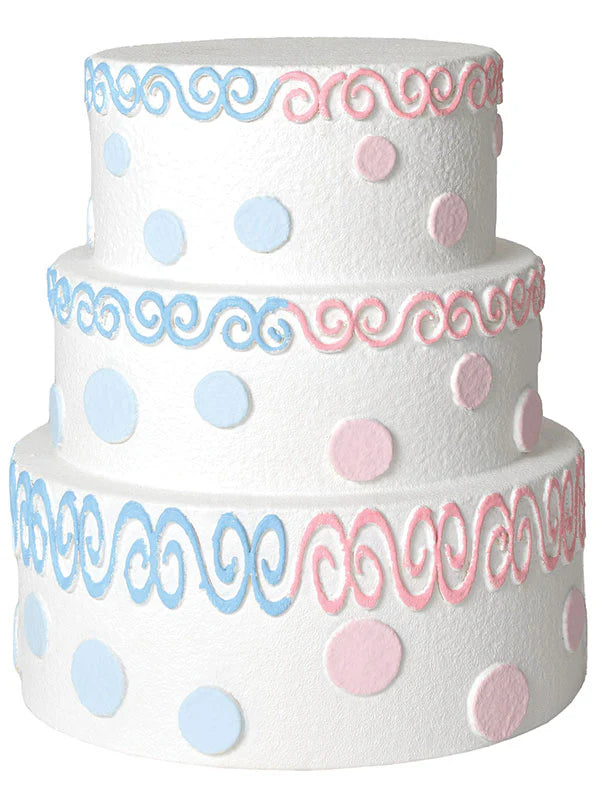 Double-Sided Birthday Cake Prop – Pink & Blue