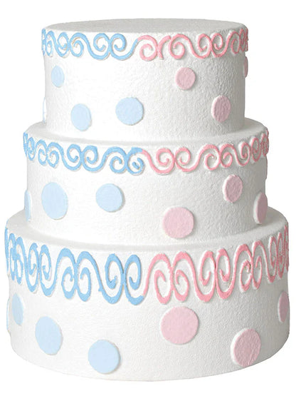 Double-Sided Birthday Cake Prop – Pink & Blue