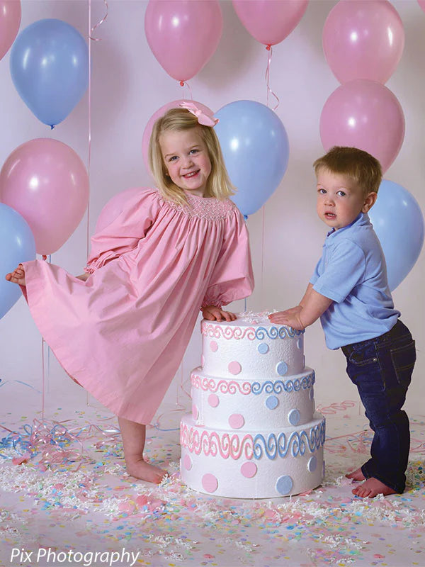 Double-Sided Birthday Cake Prop – Pink & Blue