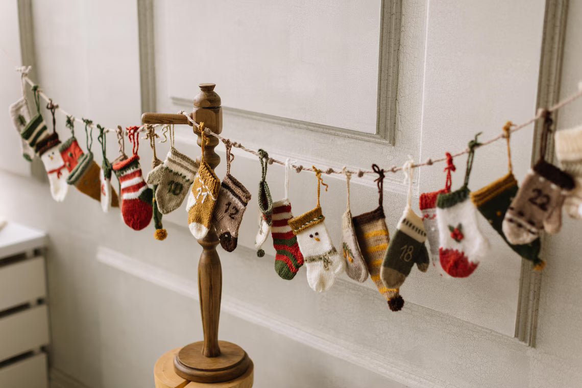 Knitted Christmas Advent Calendar Props for Kids Photography