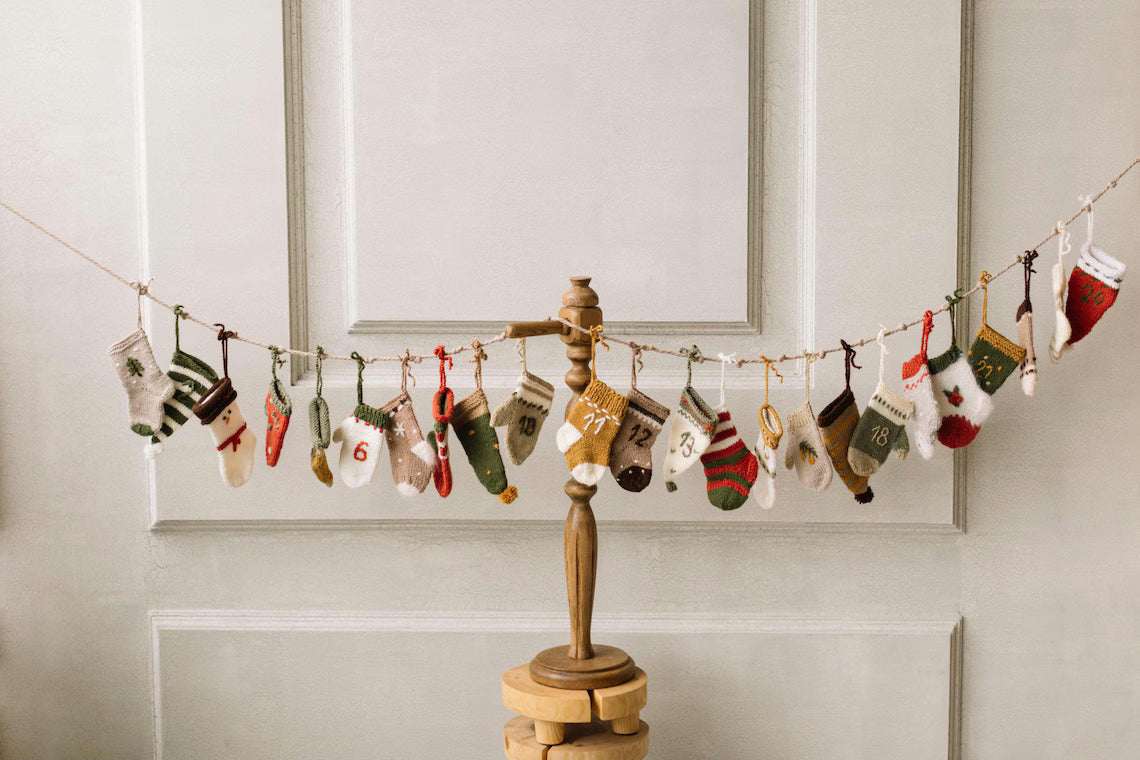 Knitted Christmas Advent Calendar Props for Kids Photography