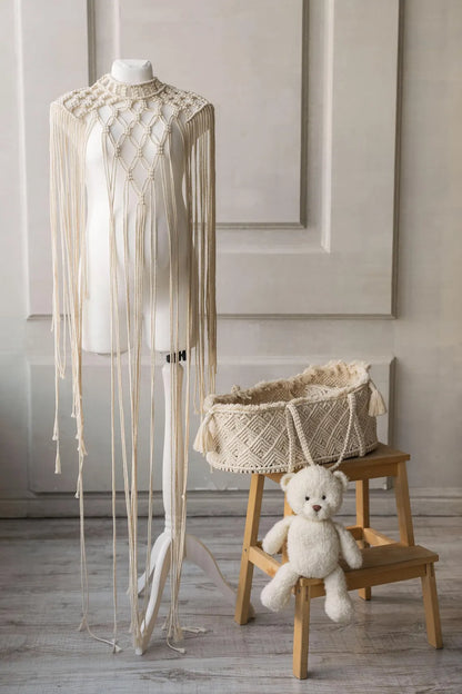 Newborn Macrame Basket Photo Props