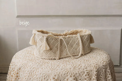 Newborn Macrame Basket Photo Props