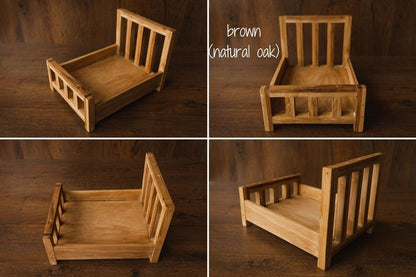 Newborn Wooden Bed Photo Prop
