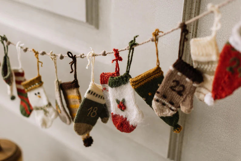 Knitted Christmas Advent Calendar Props for Kids Photography
