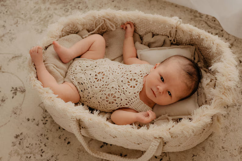 Newborn Macrame Basket Photo Props