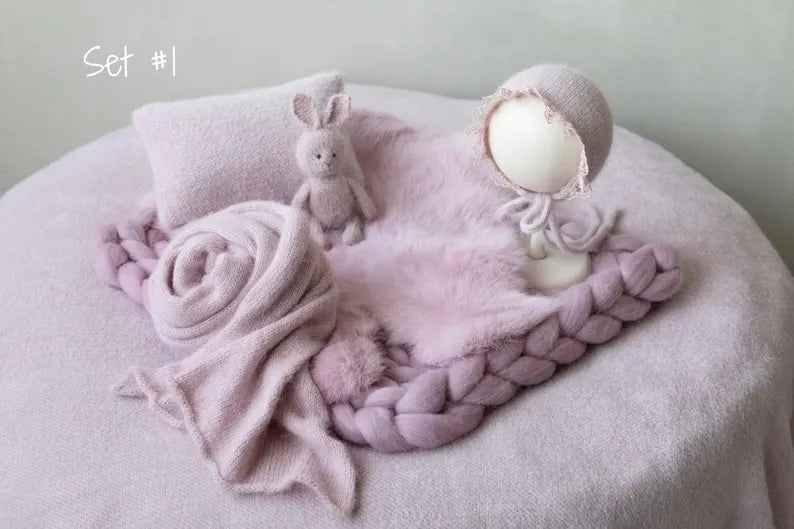 Dusty Pink Newborn Photography Props Set